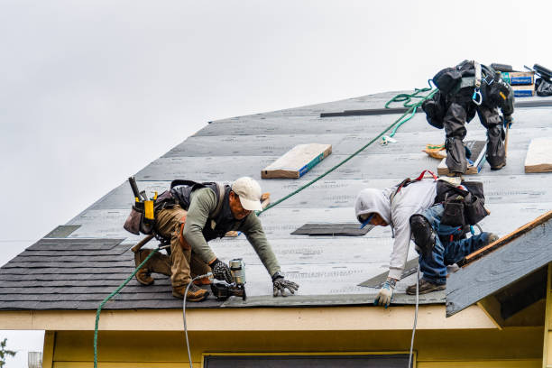 Professional Gutter Installation technician working in Dundee, MI